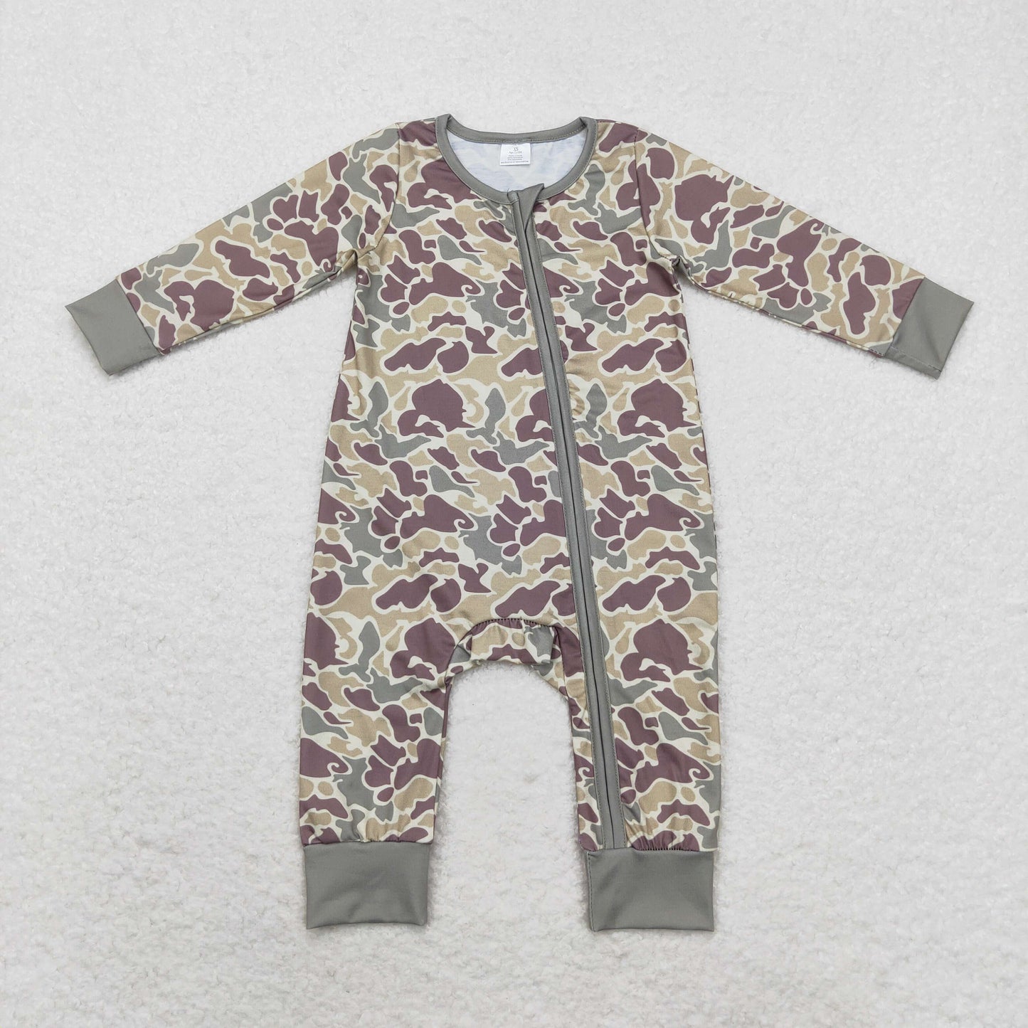 Baby Sibling Boys Brother Green Camo Pajama and Romper