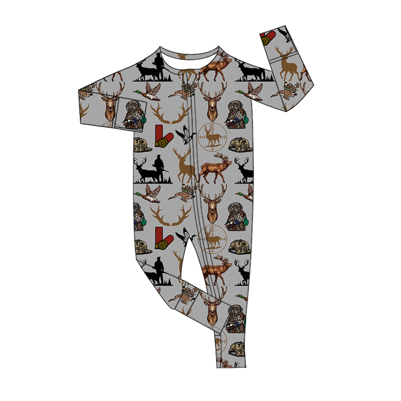 LR1627 Baby Boys Hunting Camo Zip Romper Pre-order