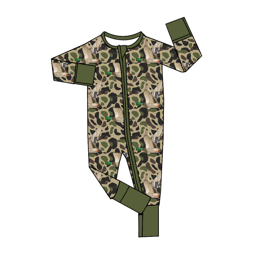 5 MOQ Newborn Baby Camo Mallard Duck Romper Pre-order