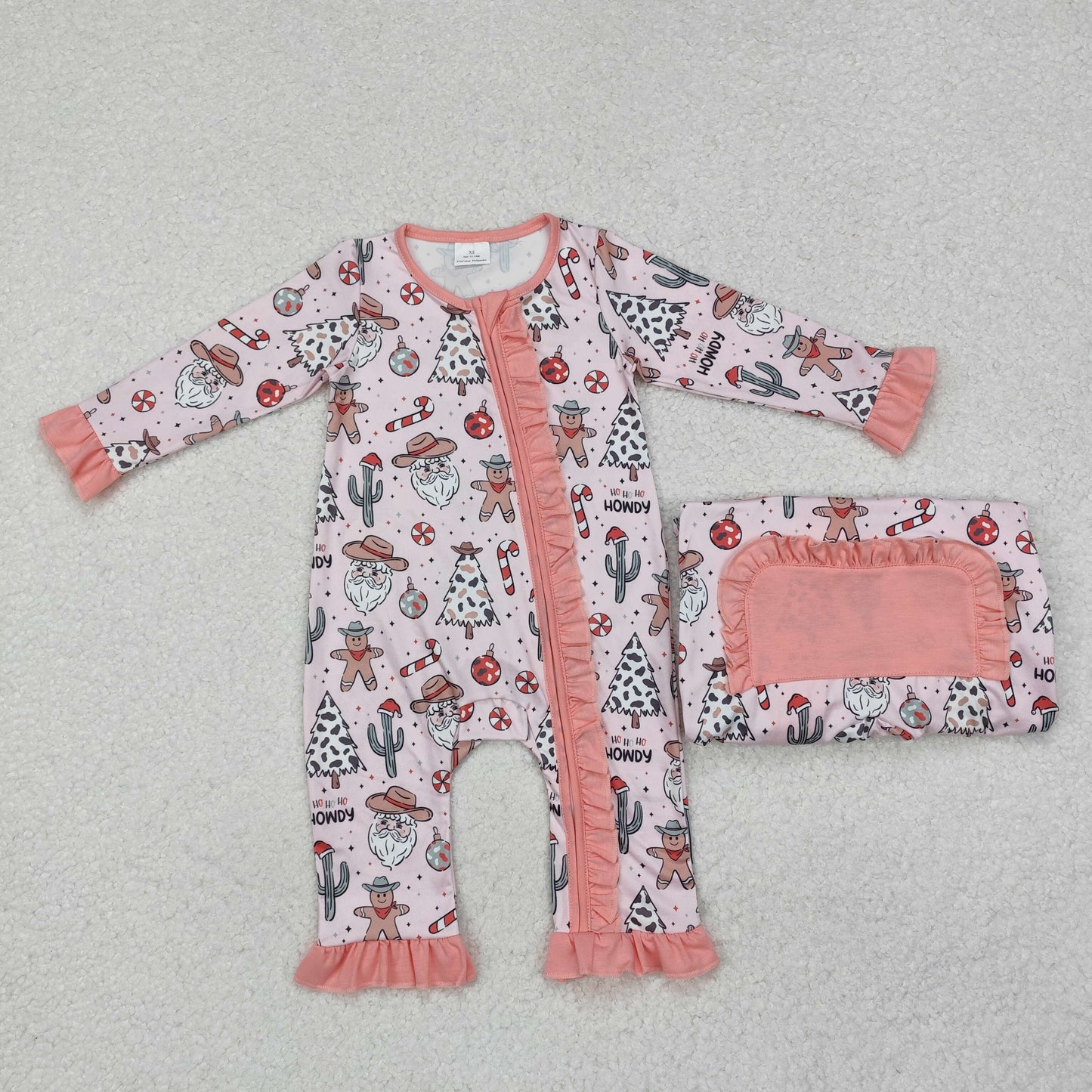 Sibling Girls Boys Christmas Western Howdy Pajama Set and Romper