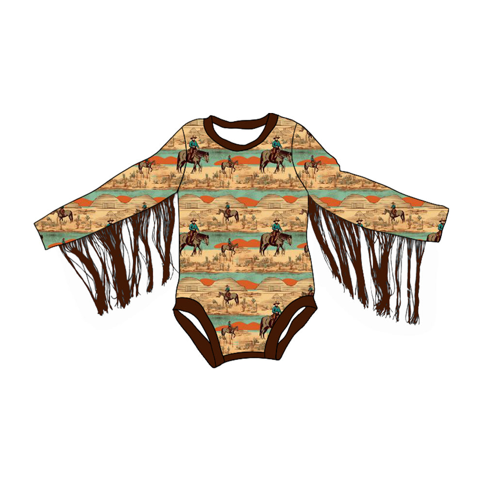 LR1860 Baby Boys Western Long Sleeve Romper Pre-order )