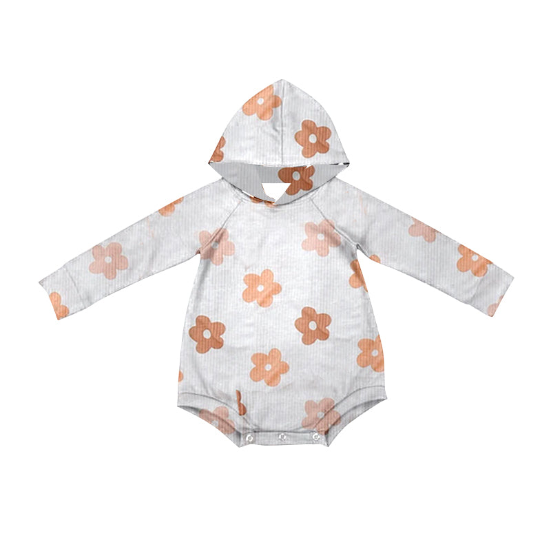 LR1886 Baby Girls Flower Long Sleeve Hoodie Shirt Romper Pre-order