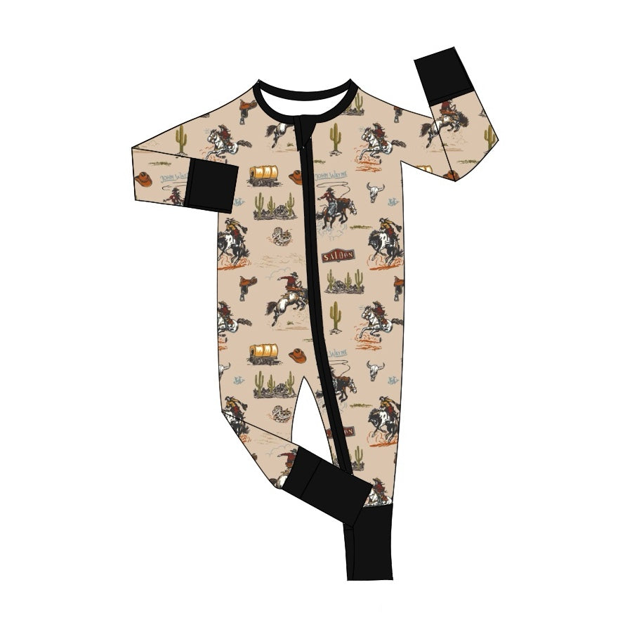 LR1890 Baby Westen Cowboy Rodeo Long Sleeve Zip Romper Pre-order