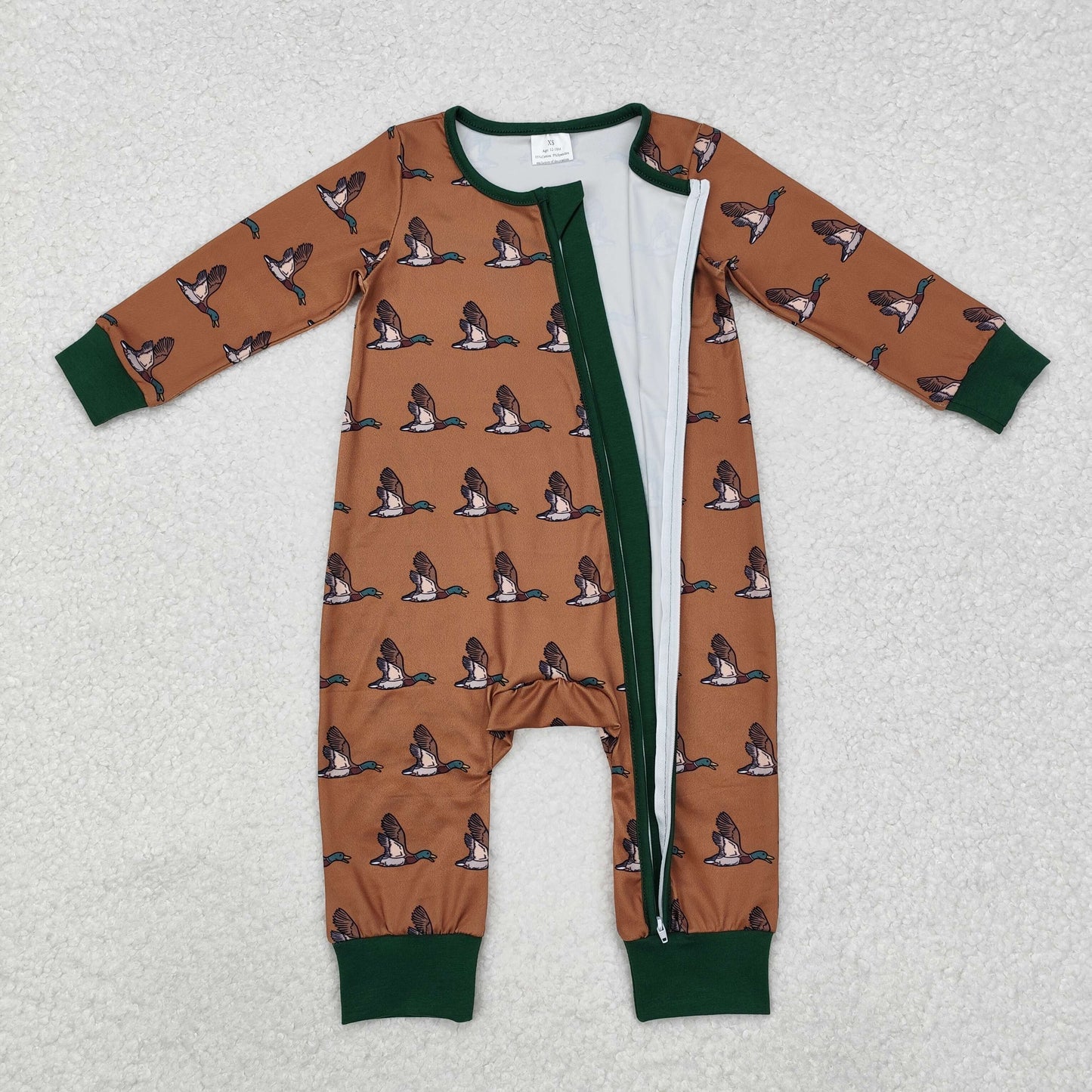Infant Baby Boys Mallard Duck Zip Romper