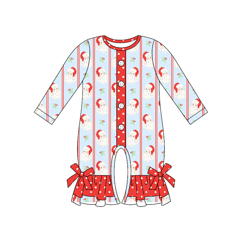 LR2242 Baby Girls Christmas Santa Long Sleeve Romper Preorder