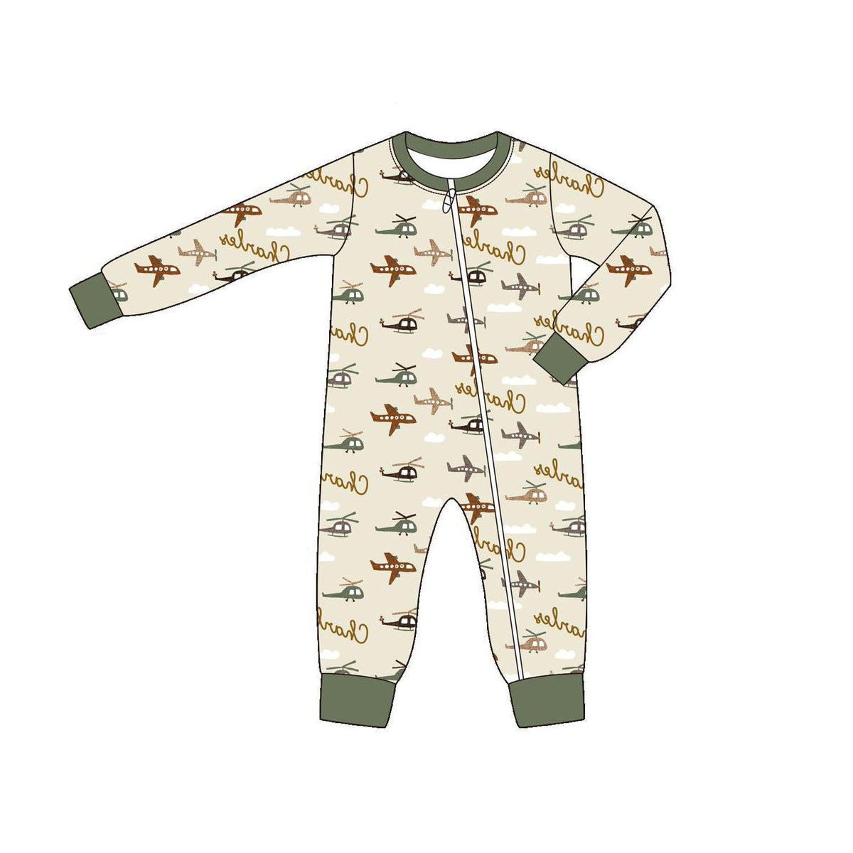 LR2308 Baby Boys Aircraft Long Sleeve Romper Preorder
