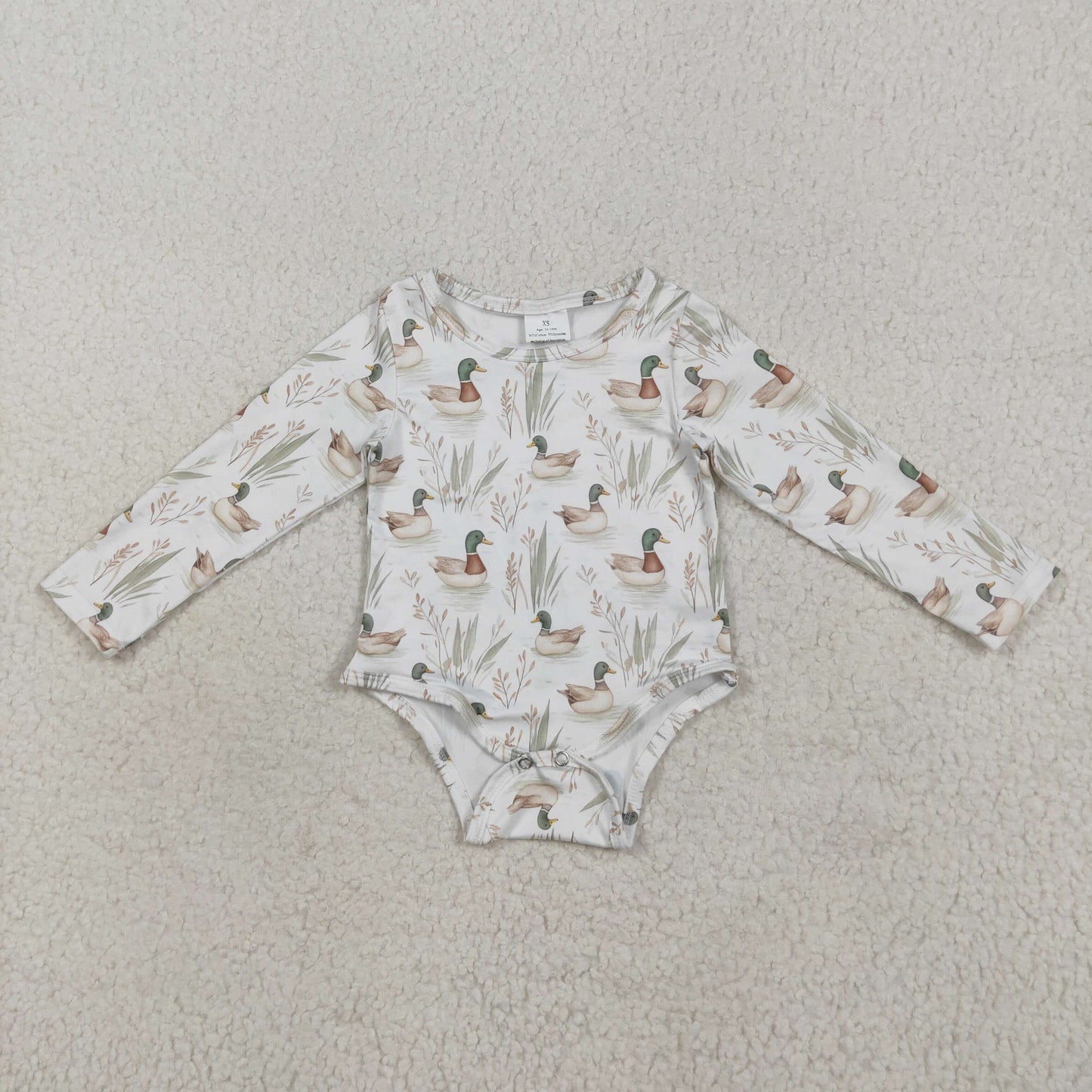 LR2338 Baby Mallard Duck long Sleeve Romper