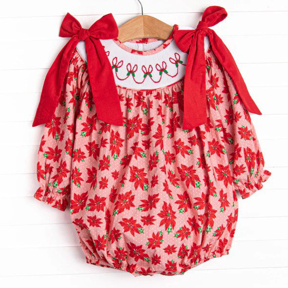 LR2386 Baby Girls Christmas Holly Romper Preorder
