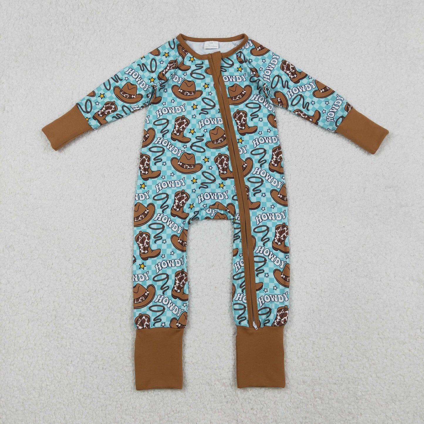 SIbling Girls Boys Western Howdy Pajama Set and Zipper Romper