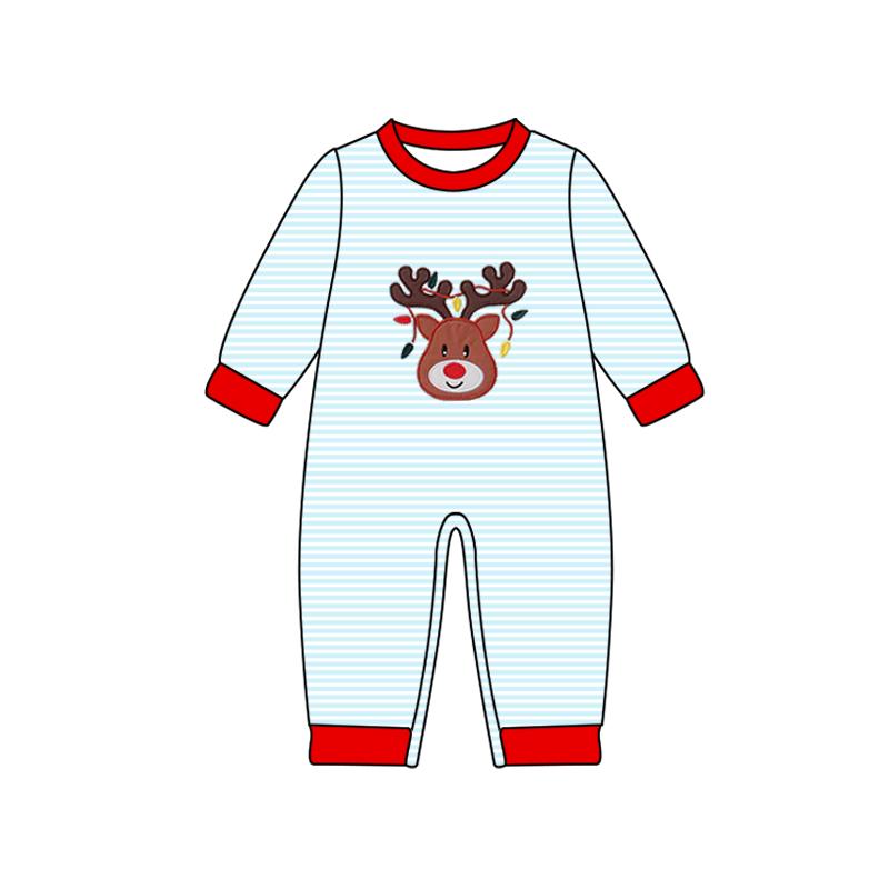 LR2640 Baby Girls Christmas Deer Long Sleeve Romper Preorder