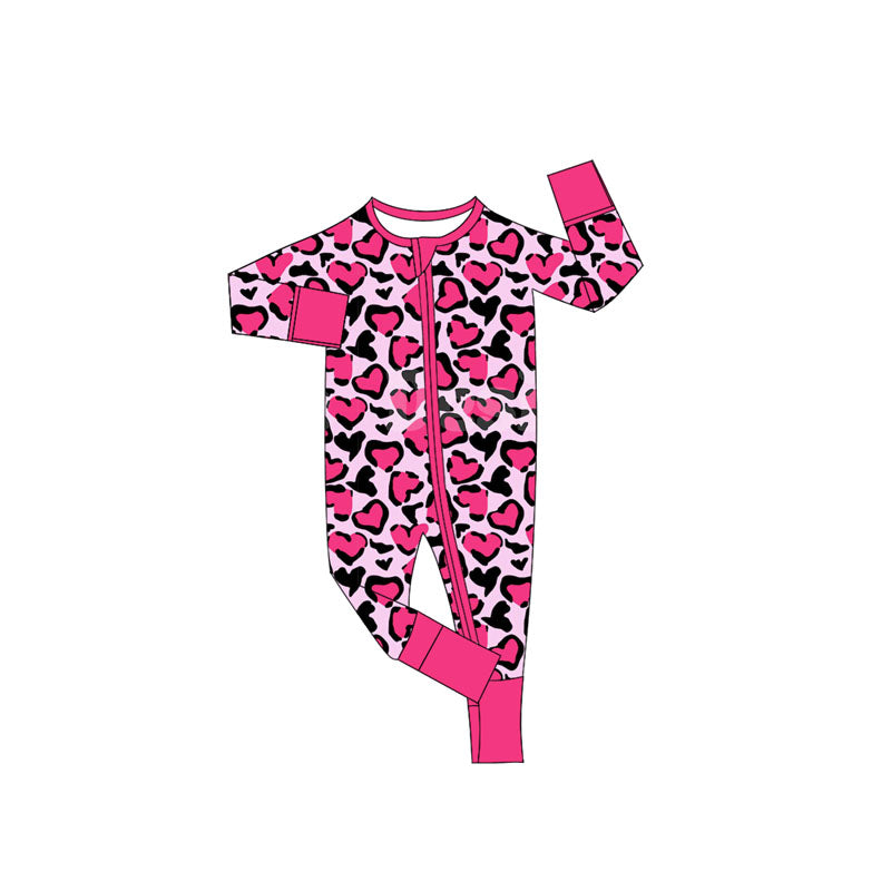 LR2644 Baby Girls Heart Long Sleeve Romper Preorder