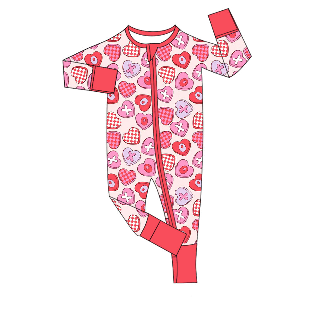 LR2715 Baby Girls Valentine's Day Heart Cancy Romper Preorder