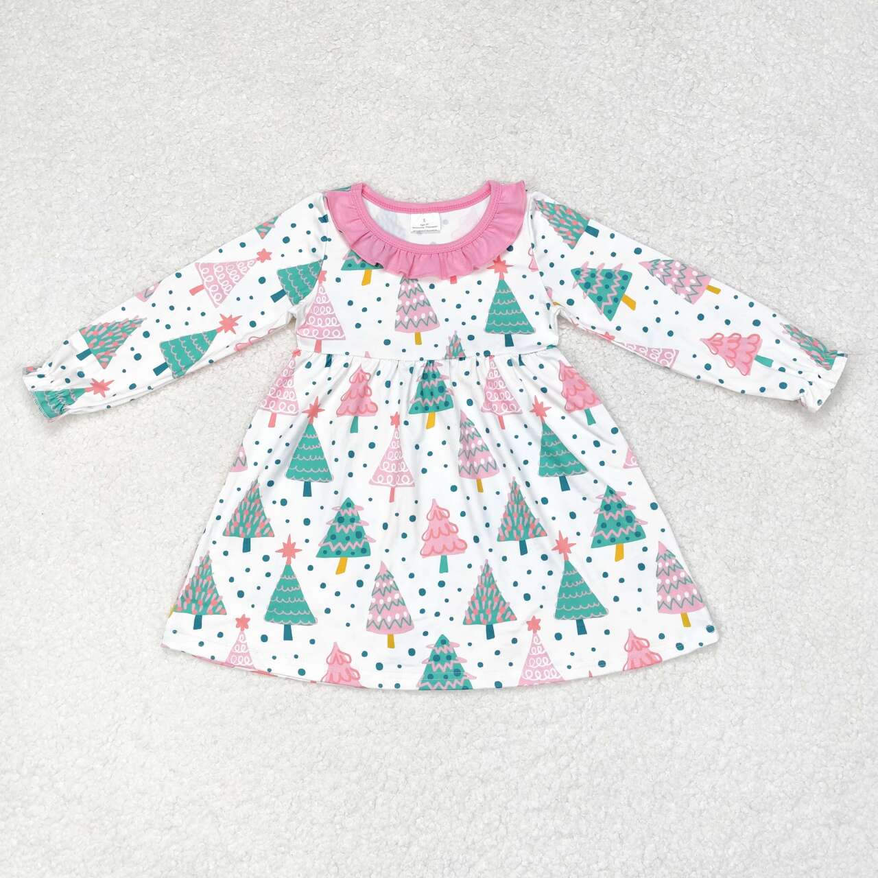 Kids Girls christmas Tree Long Sleeve dress