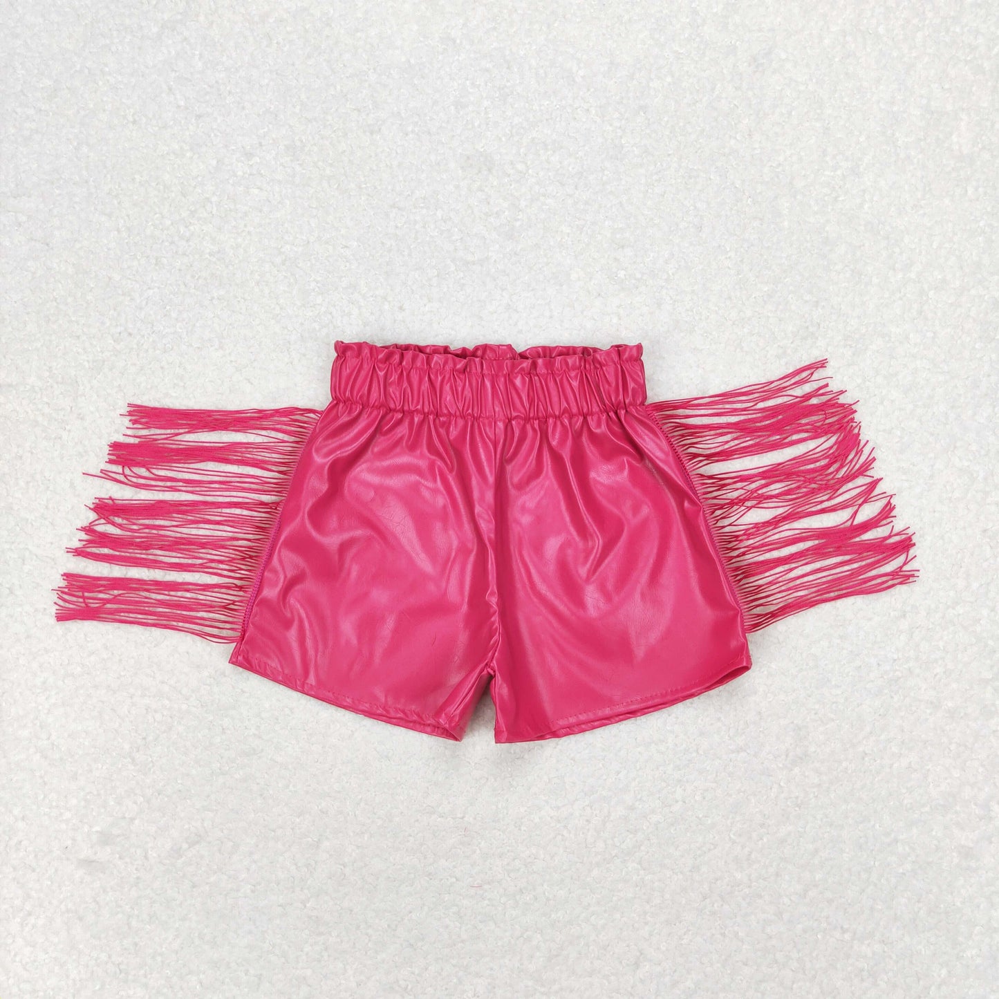 Baby Girls Hot Pink PU Leather Shorts