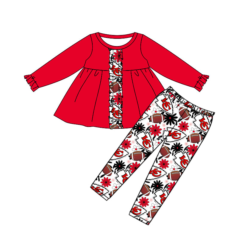 3 MOQ Baby Girls Sport Team KC Long Sleeve Outfit Pre-order
