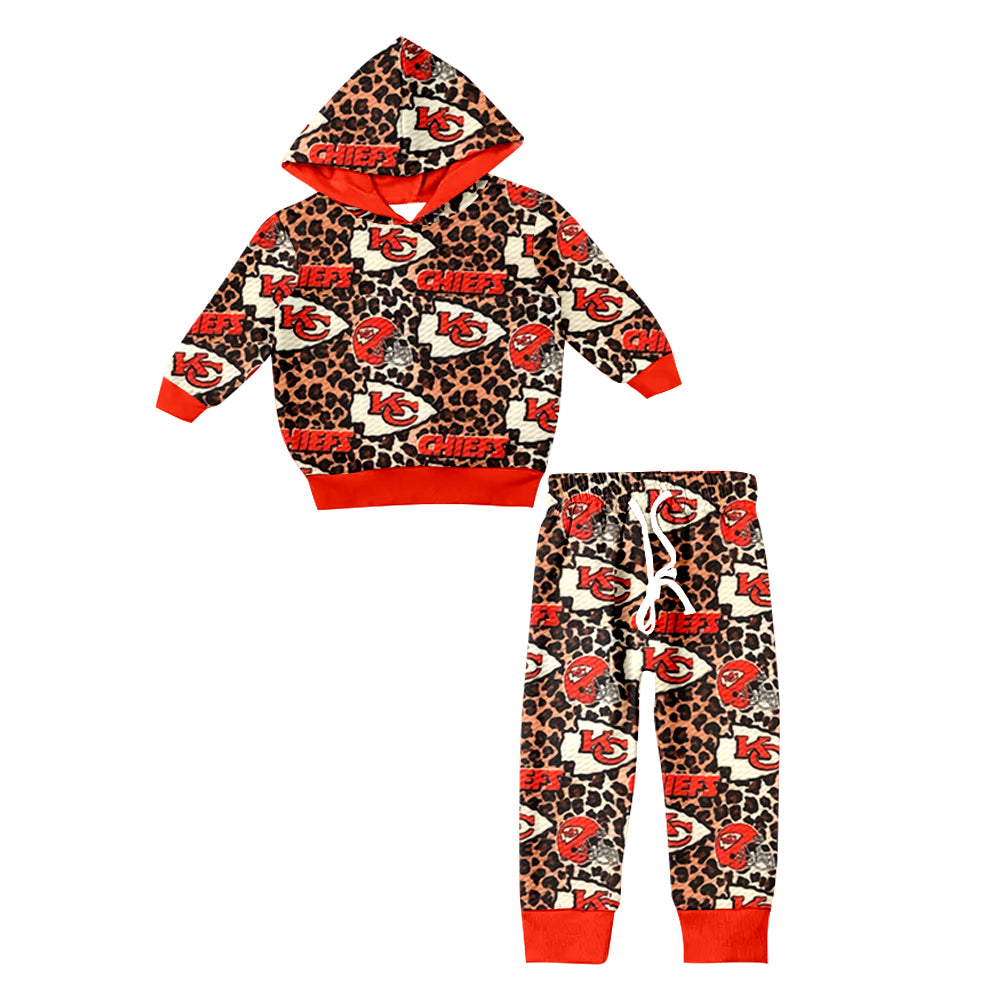 3 MOQ Baby Girls Sport Team Chiefs KC Hoodie Top Pants Outfit Preorder