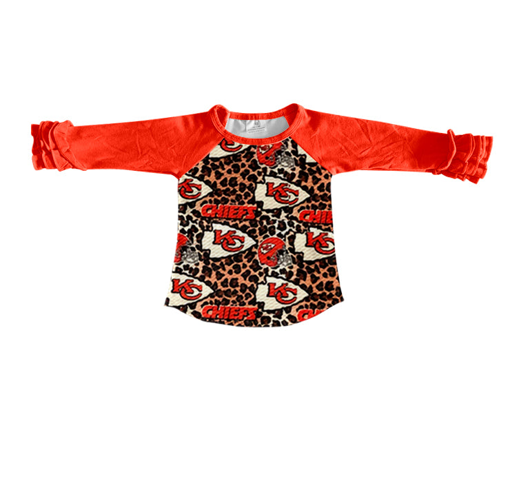 3 MOQ Baby Girls Sport Team Chiefs KC Long Sleeve Top Pre-order