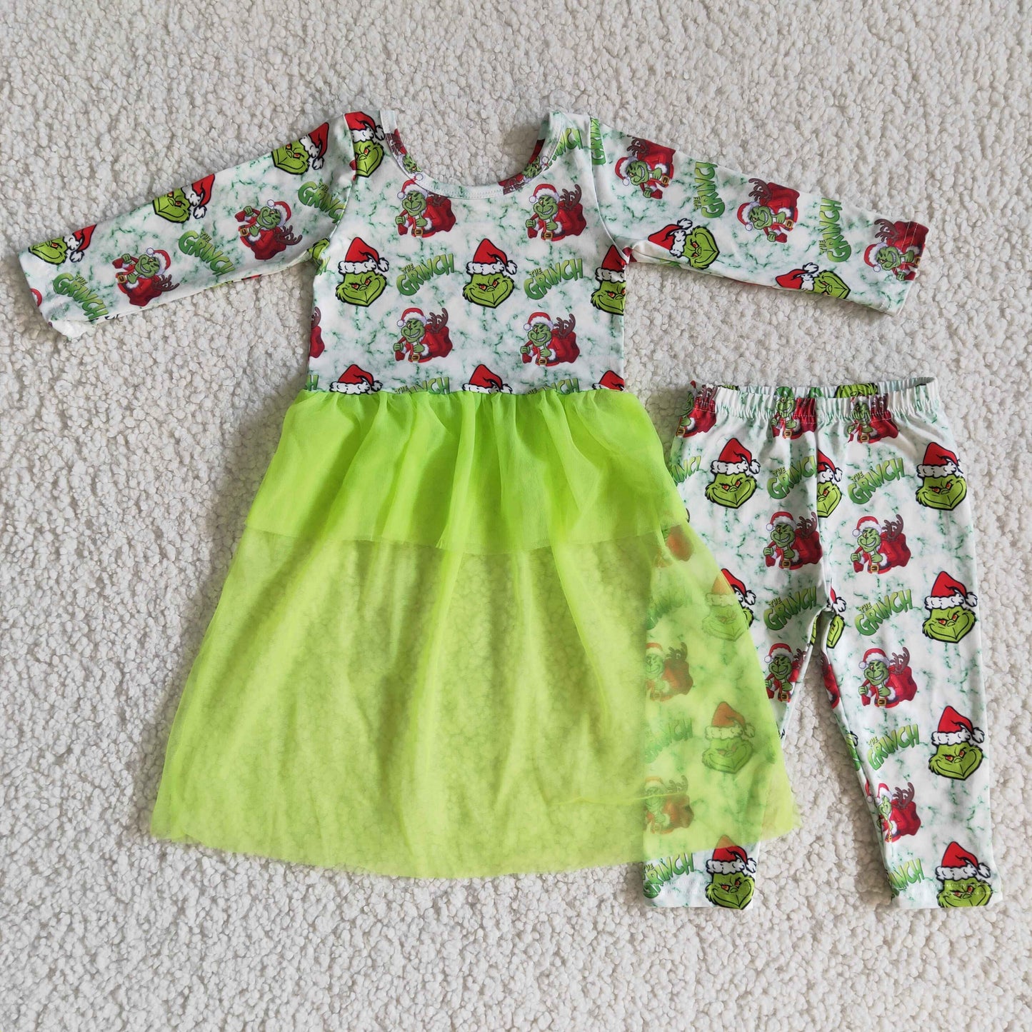 Girls Grin Christmas Outfit With Tulle