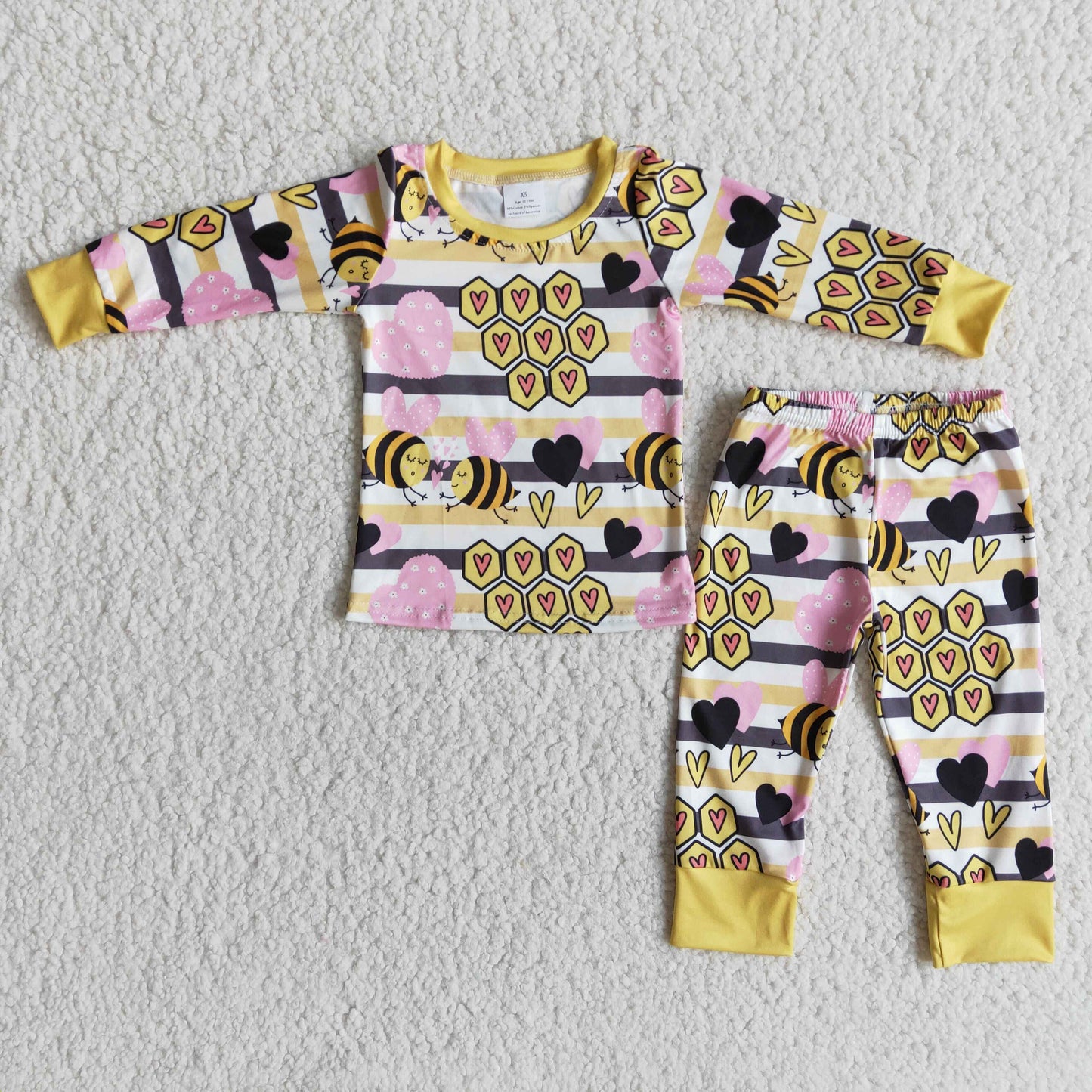 Cute Heart Bee Pajamas Set