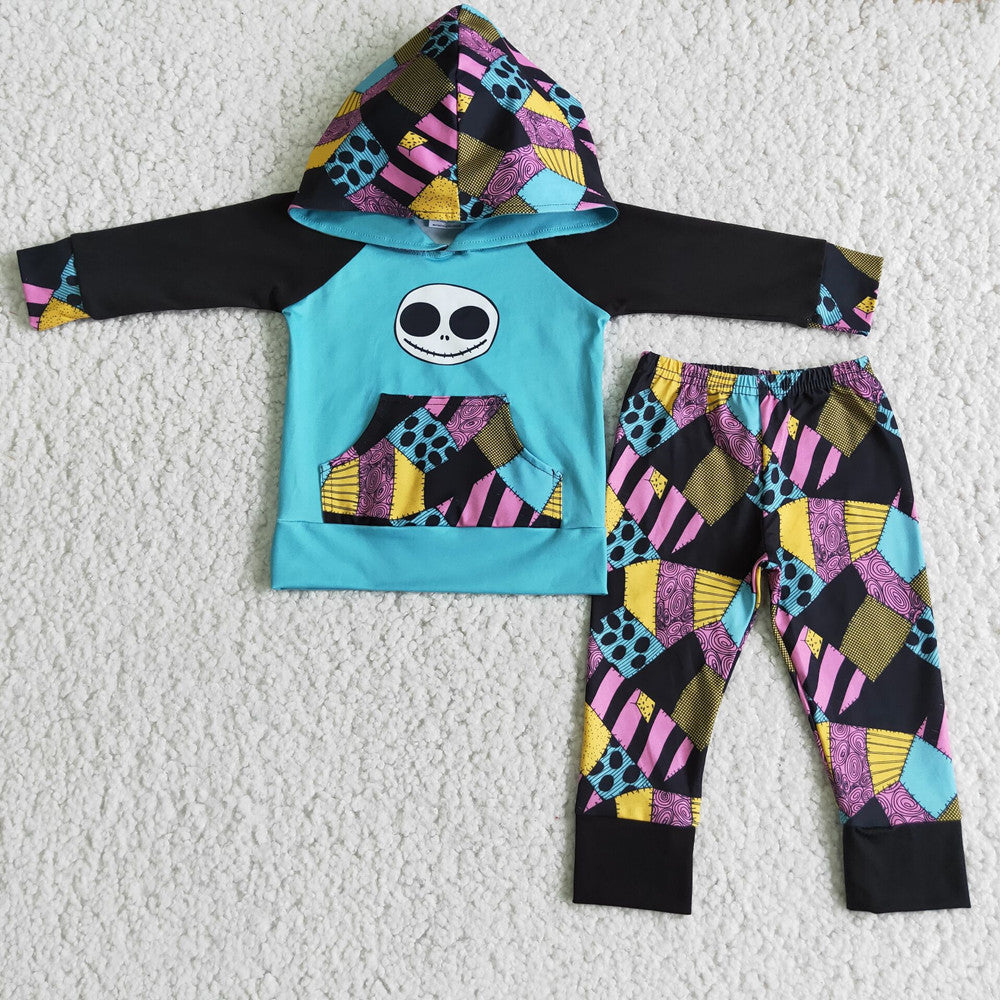 Boys Hallowmas Hoodie Top Patch Pants Set