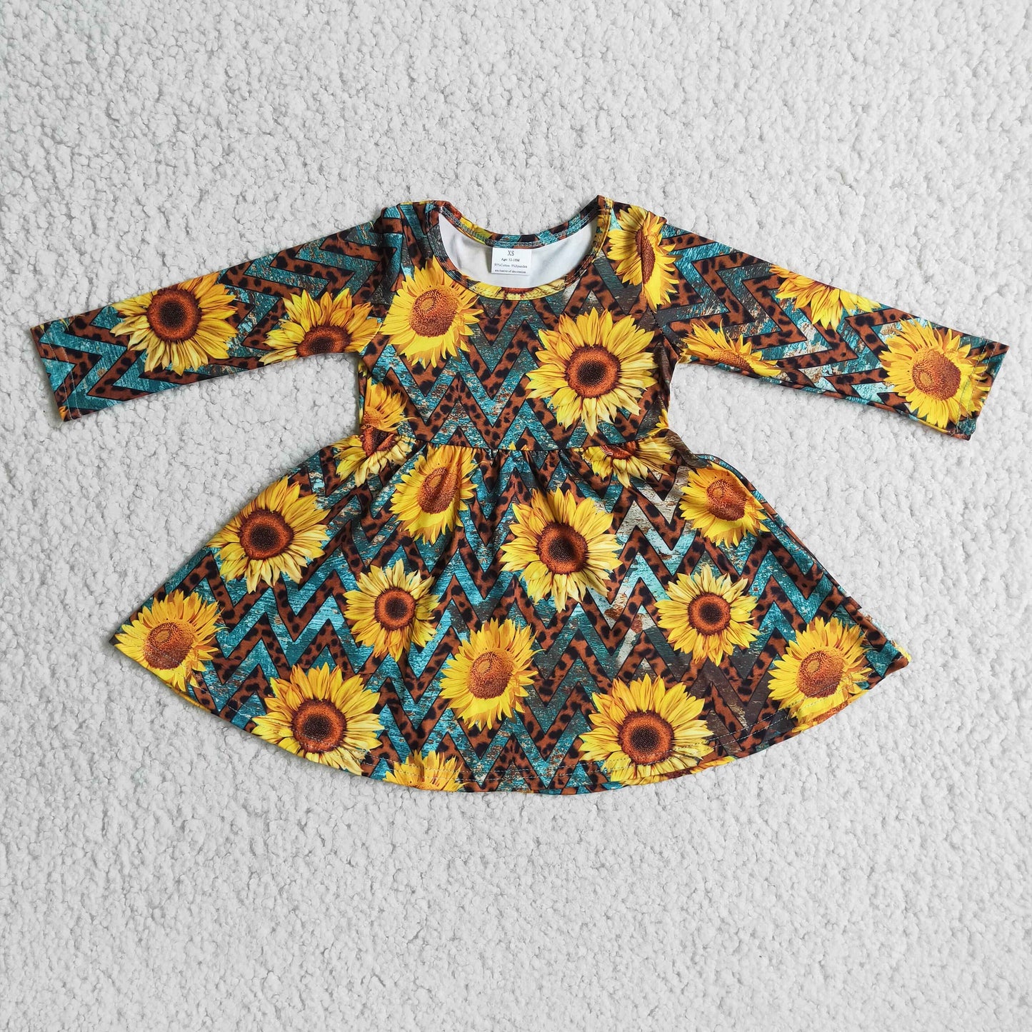 Long Sleeve Sunflower Dress
