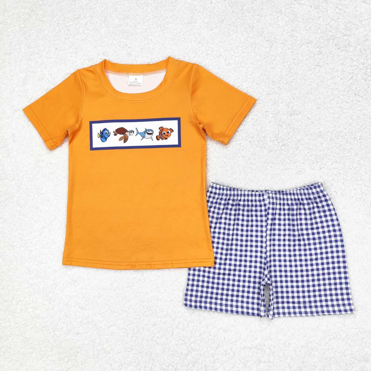Baby Boys Summer Cartoon Fish Shorts Set