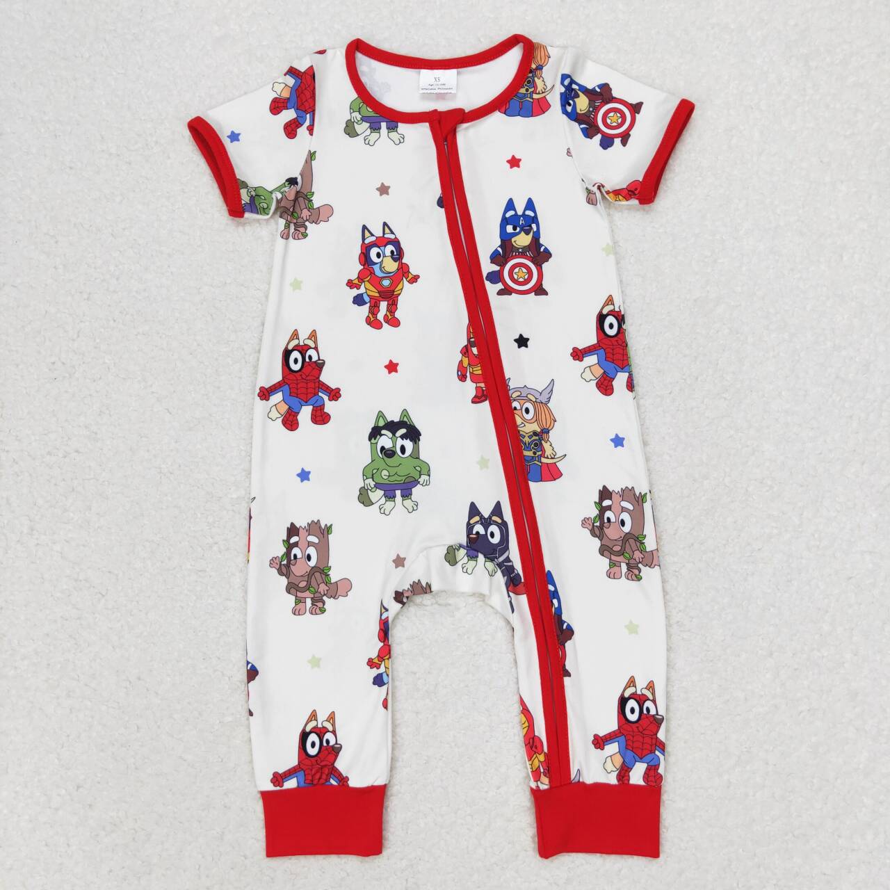 Baby Boys Cartoon Blue Dog Romper