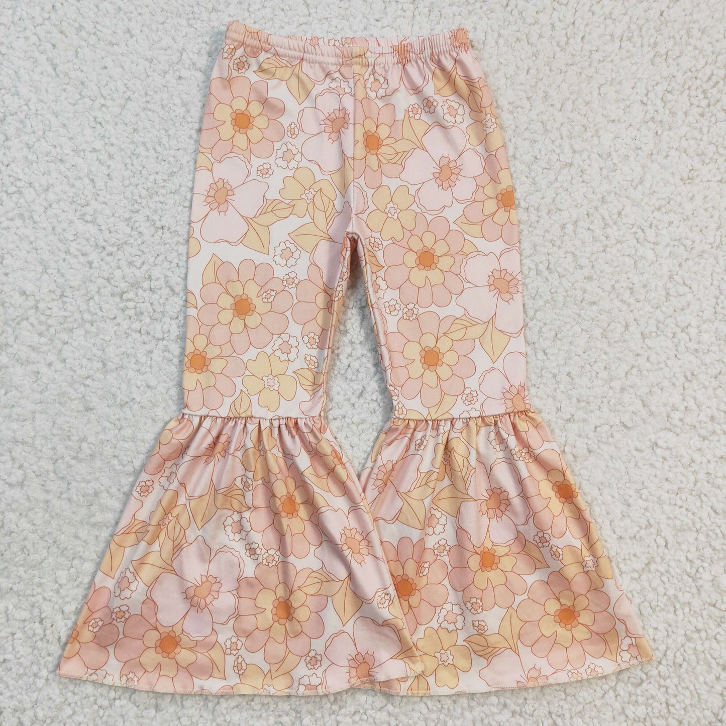 P0054 Baby Girls Floral Bell Bottom Pants