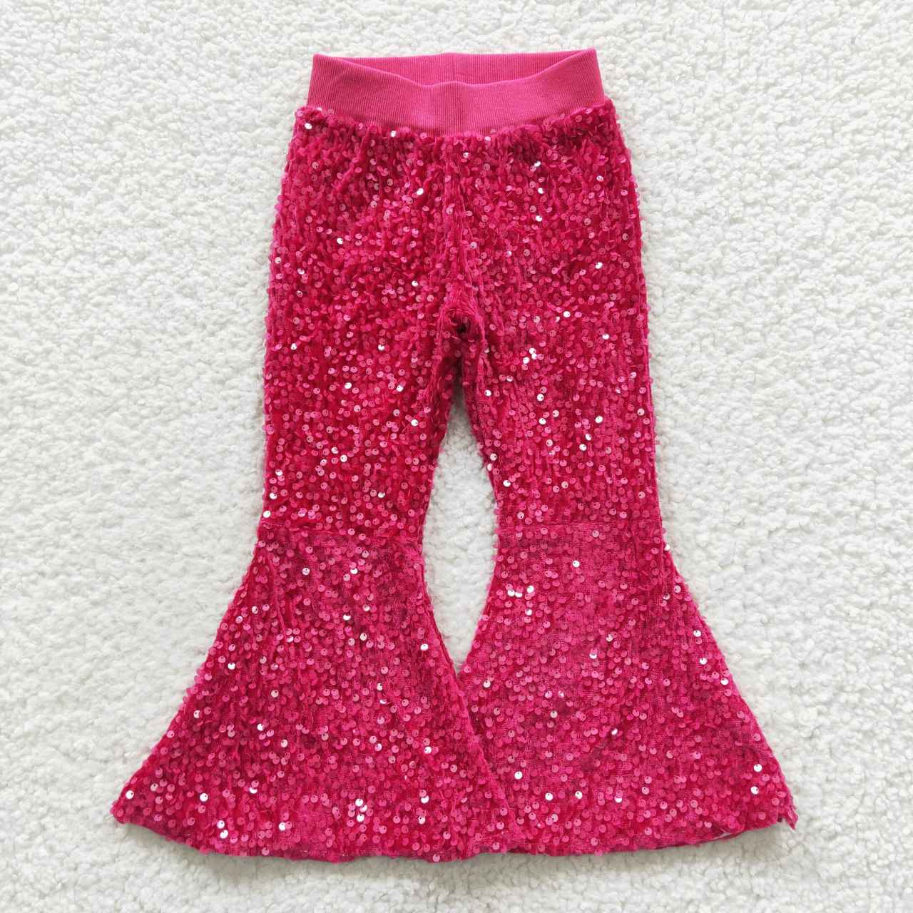 Baby Girls Hot Pink Sequin Bell Bottom Pant