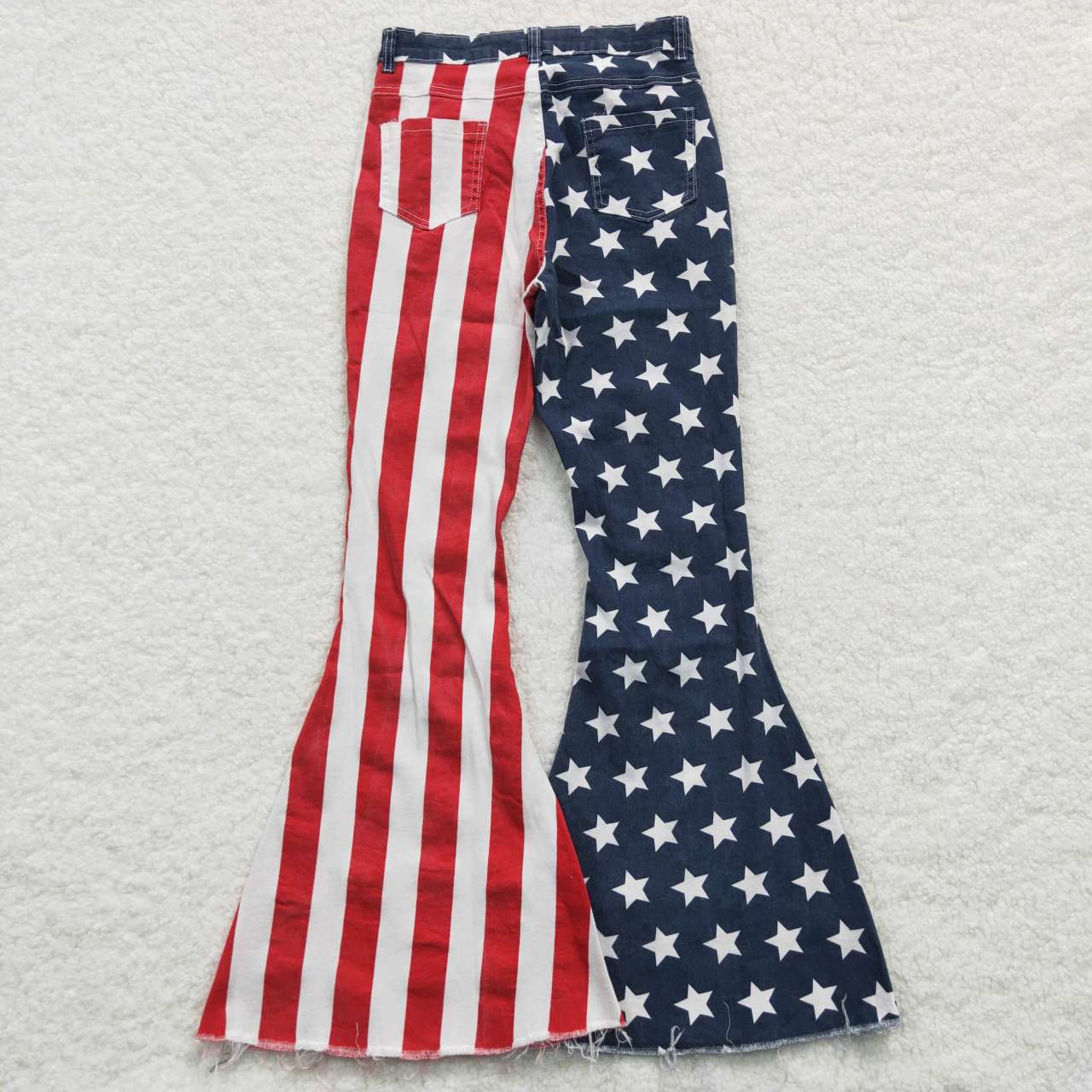 Women July 4th Striped Denim Pants Jeans P0119