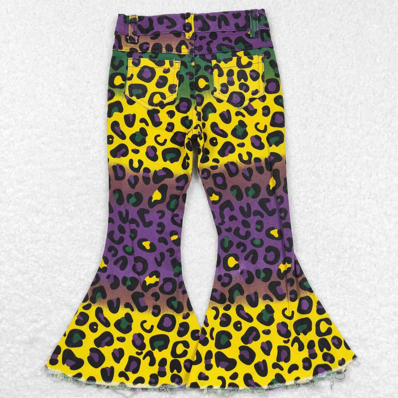 Kids Girls Mardi Gras Leopard Denim Pants