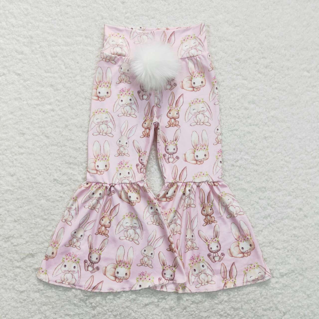 Baby Girls Easter Sister Bunny Bell Pants With Fur