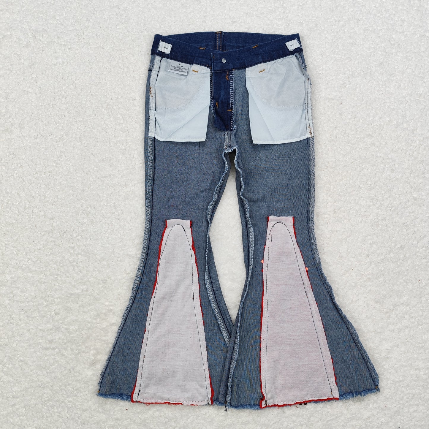 Baby Girls Red Sequin Bell Bottom Jeans