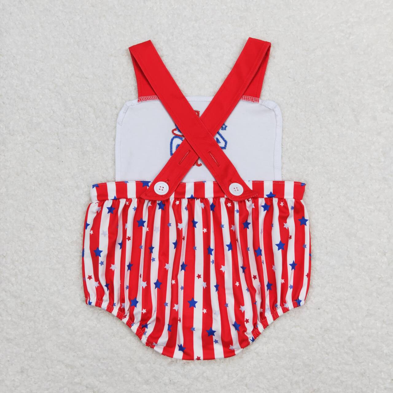 SR0810 Newborn Baby Boys July 4th Bubble Romper