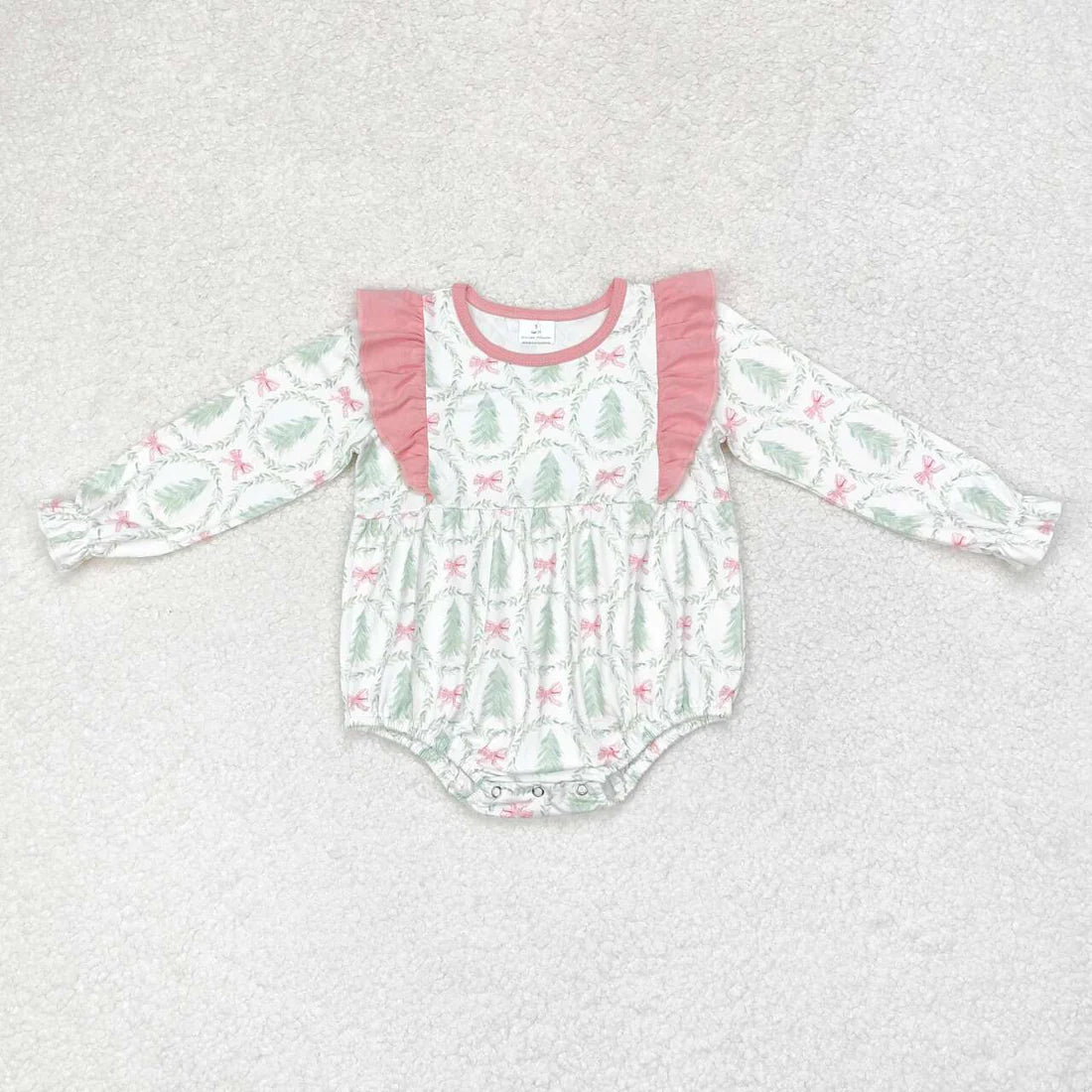 LR1105 USA Shop Newborn Baby Girls Christmas Tree Bubble Romper