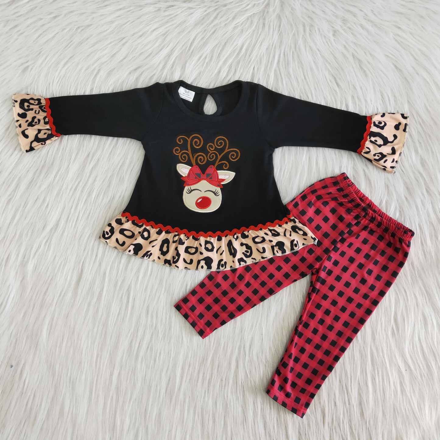 Girls Christmas Deer Outfit