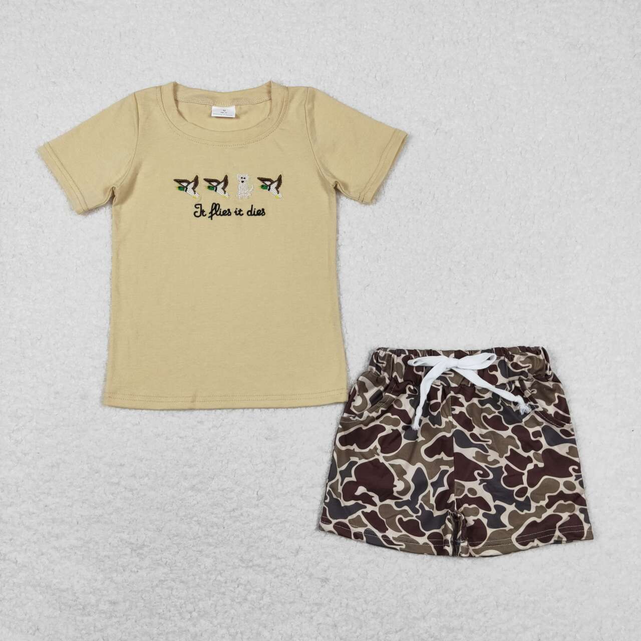 Baby Boys Hunting Wild Duck Dog Camo Shorts Set