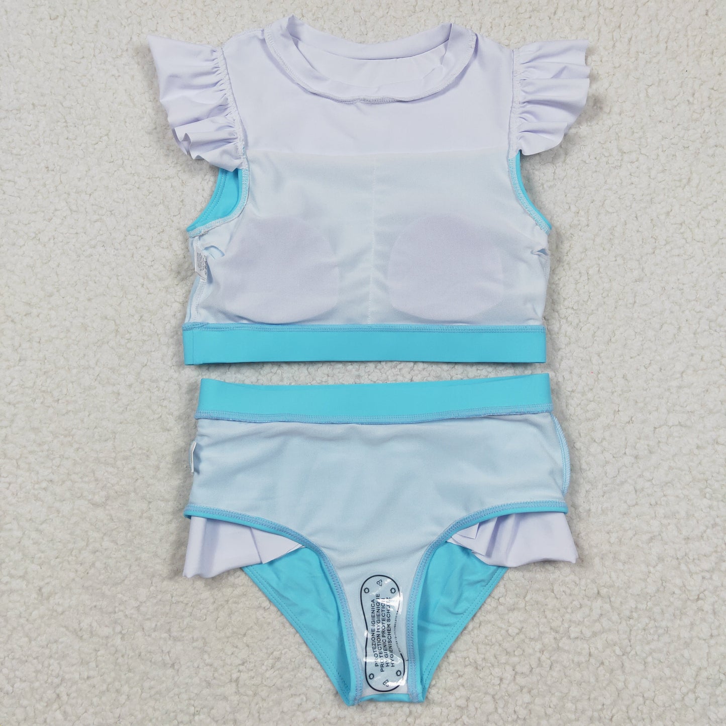 S0132 Baby Girls Blue Princess Swimsuit Summer Swimwear