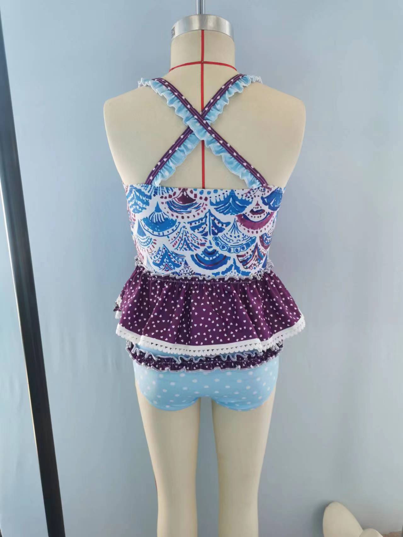 (Pre-order) S0164 Baby Girls Scale two pieces swimsuits