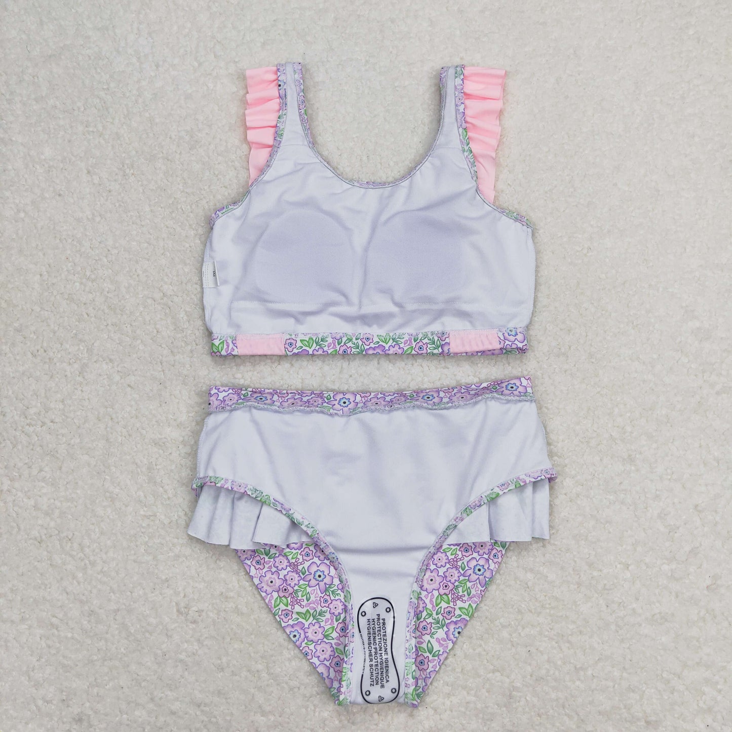 S0332 Baby Girls Rustic Floral Two piece SwimSuit