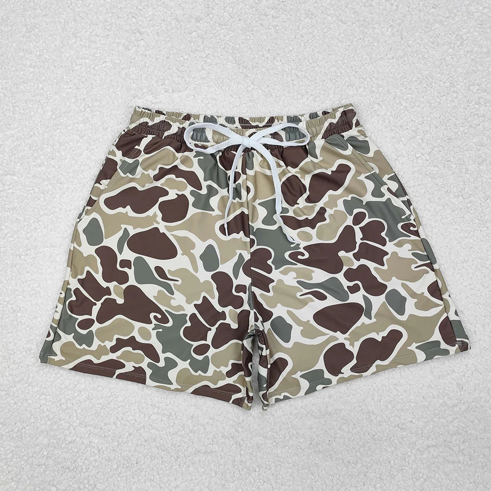 Family Baby Girls Green Camouflage Boys Trunks Swimsuits