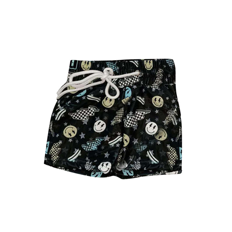 Baby Boys Black Smiles Stars Swim Trunks Preorder