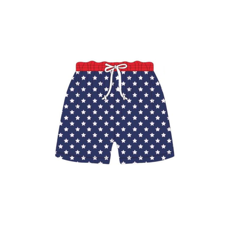 Baby Boys Navy Stars 4th Of July Shorts Preorder