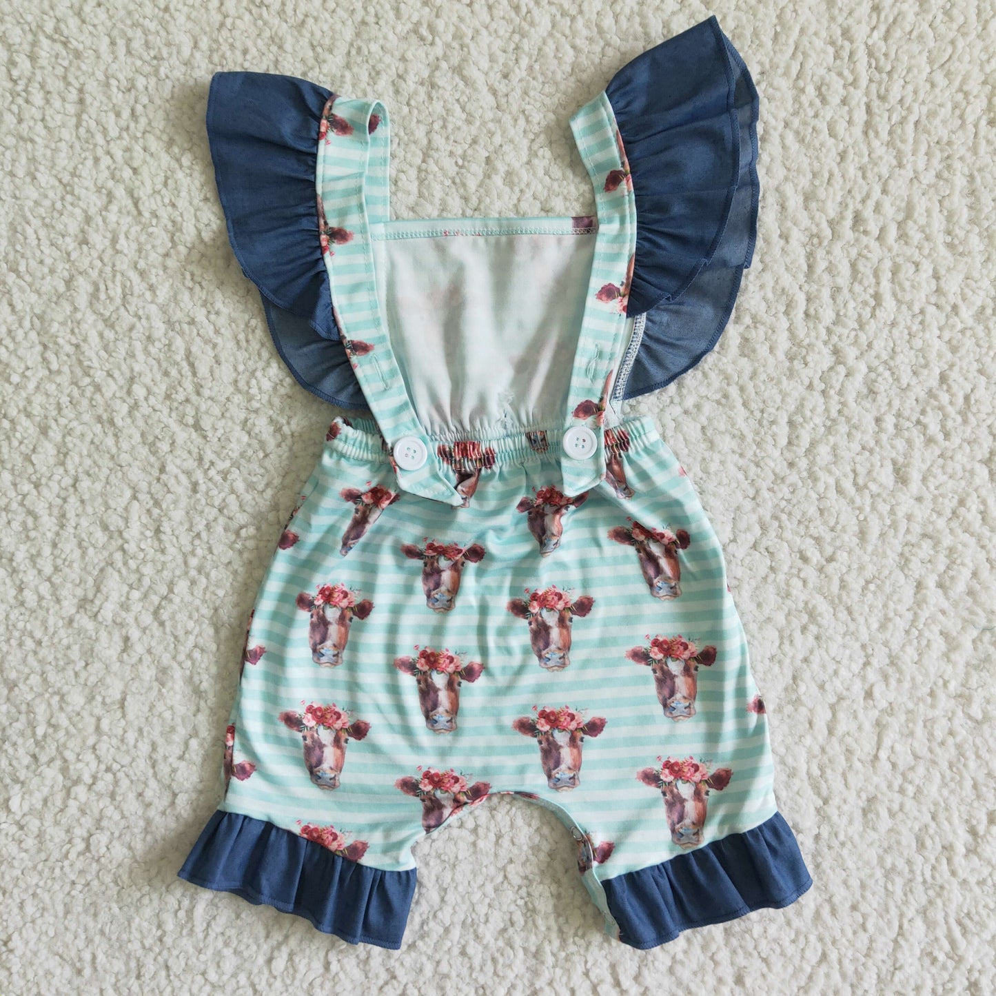 SR0004 Baby Girls Floral Heifer Romper