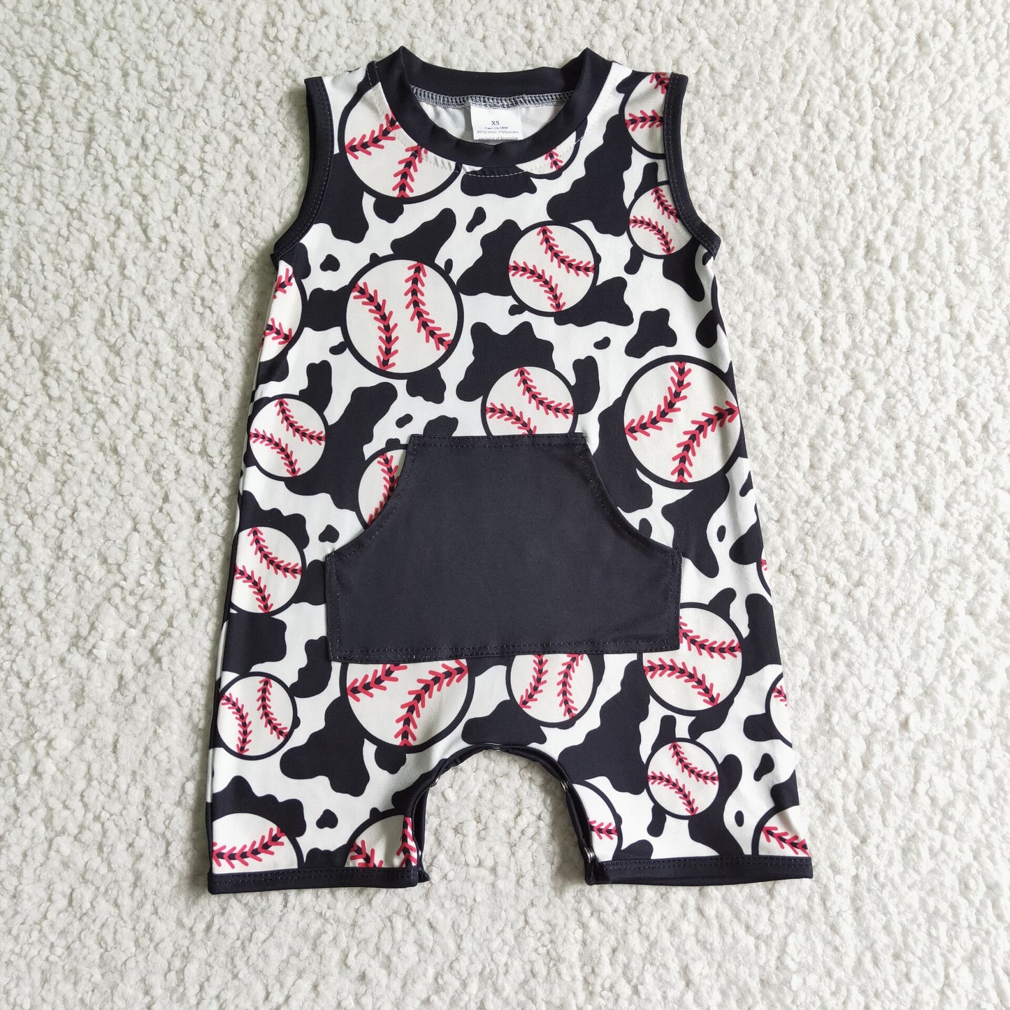 SR0046 Baby Boys Baseball Sleeveless Romper On Sale