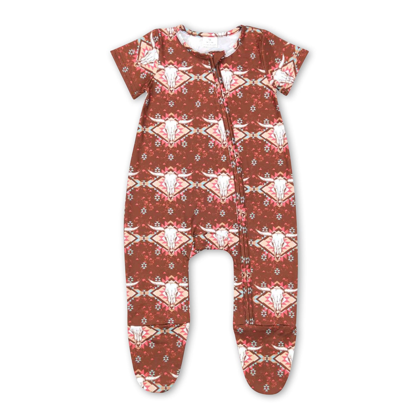 SR0199 Baby Boys Aztec Short Sleeve Footed Romper On Sale