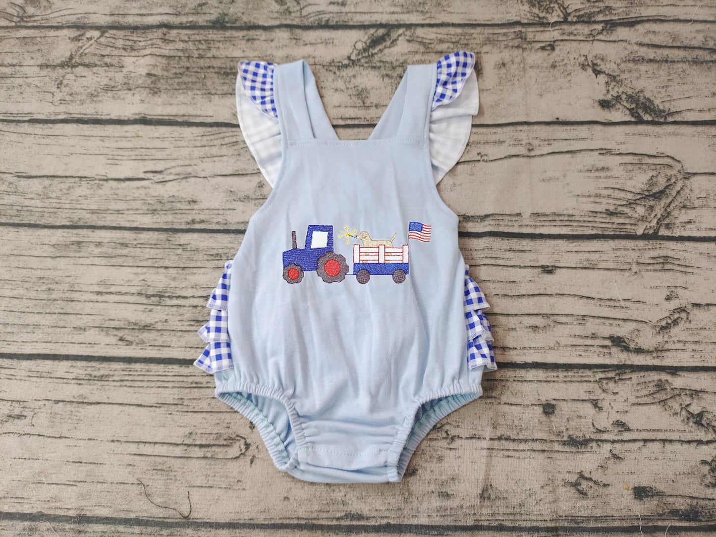 SR0274 Baby Girls July 4th Bubble Romper