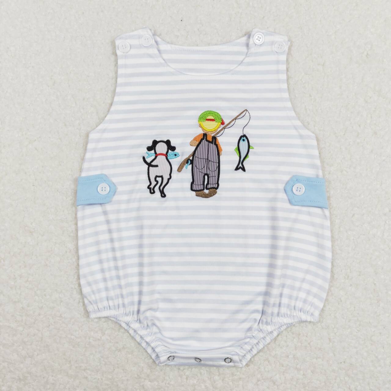 SR0644 USA Shop Baby Boys Fishing Bubble Romper