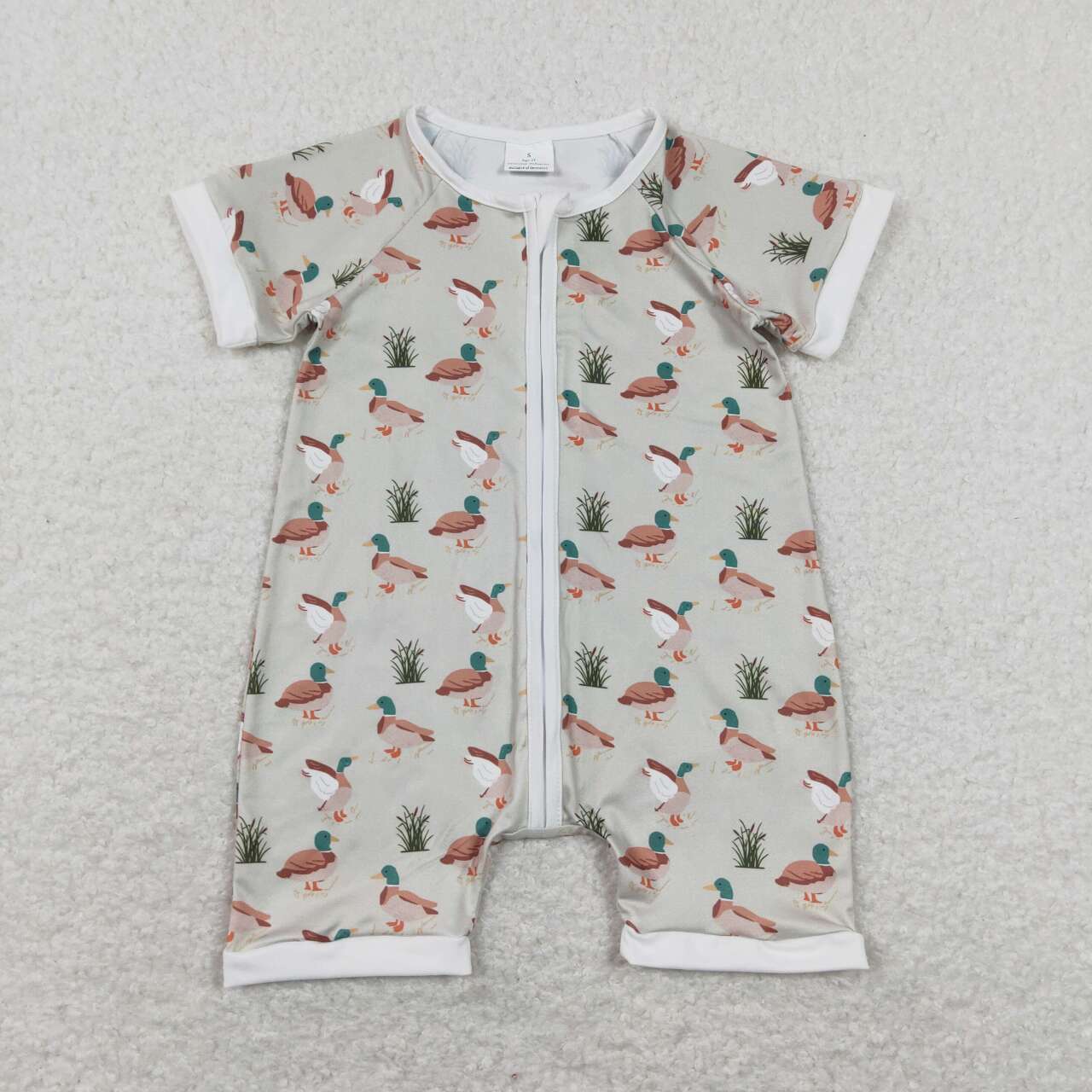 Sibling Baby Boys Summer Short Sleeve Zip Romper