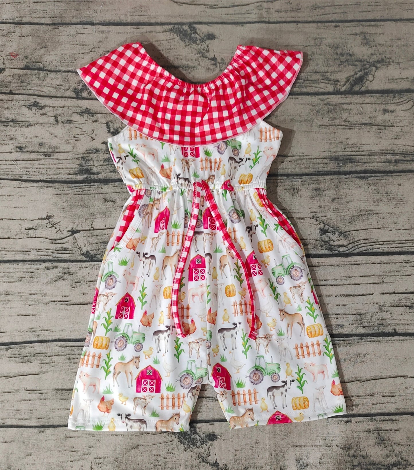 Kids Girls Farm Animal Jumpsuit
